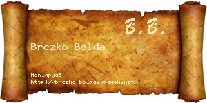 Brczko Bolda névjegykártya